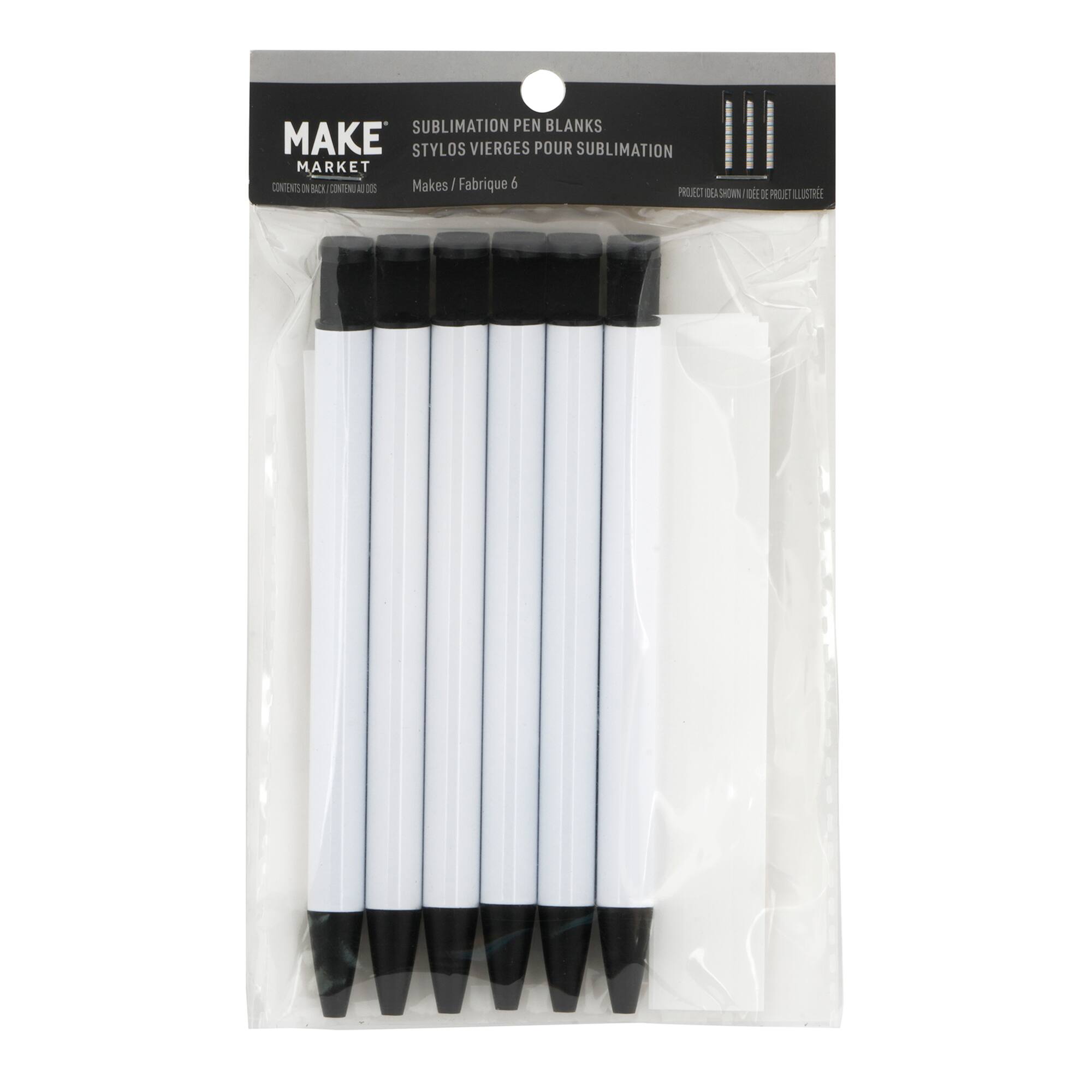 12 Packs: 6 ct. (72 total) Sublimation Pen Blanks with Sleeves by Make Market®